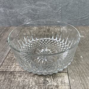 Vintage Arcoroc Cristal d'Arques Diamant 8" Fruit Serving Bowl Diamond Starburst
